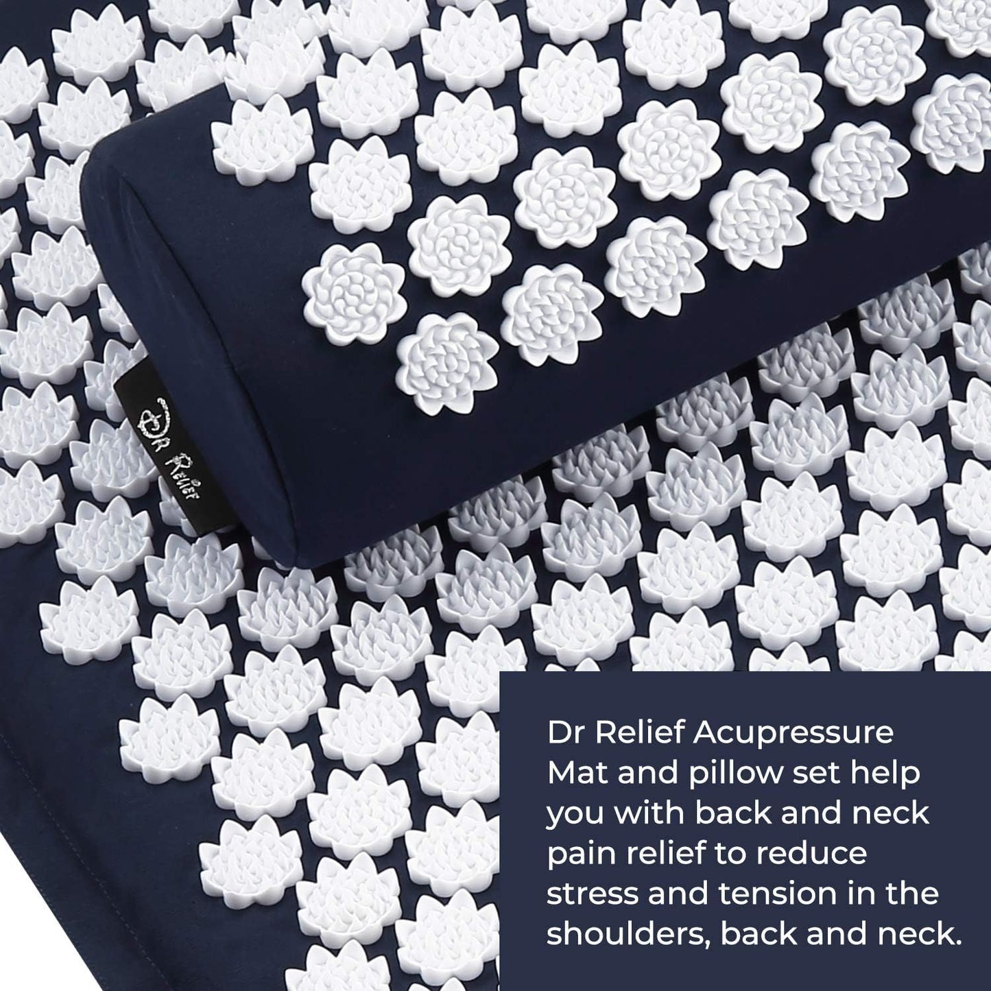 Acupressure Mat 28" X 17" - Shiatsu Intervention Mat & Pillow Gift Set - Quick Back & Neck Pain Relief for Men & Women, Cushion for Sciatica, Trigger Point Therapy, Stress Relief