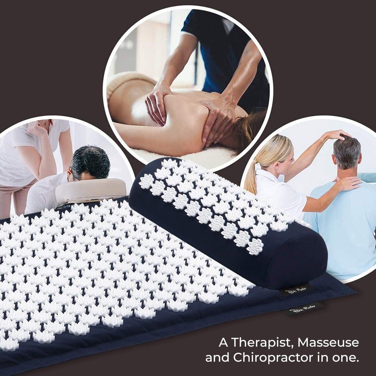 Acupressure Mat 28" X 17" - Shiatsu Intervention Mat & Pillow Gift Set - Quick Back & Neck Pain Relief for Men & Women, Cushion for Sciatica, Trigger Point Therapy, Stress Relief