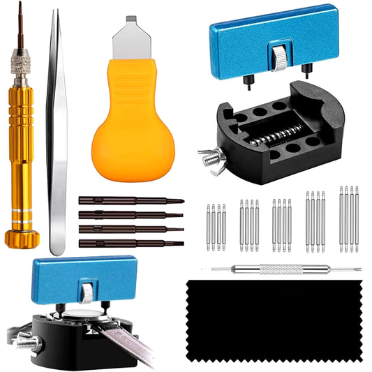 31 Pieces Watch Battery Replacement Kit Service Screwdriver Watch Band Replacement Tool Shell Opener Ideal Choice for Gifts