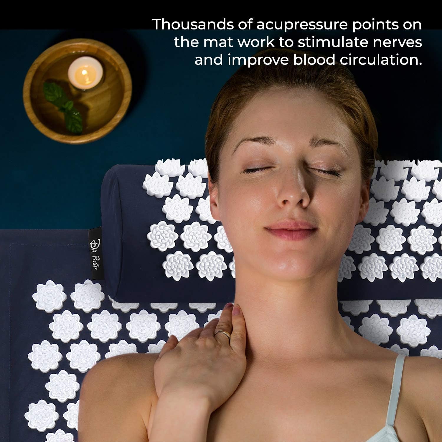 Acupressure Mat 28" X 17" - Shiatsu Intervention Mat & Pillow Gift Set - Quick Back & Neck Pain Relief for Men & Women, Cushion for Sciatica, Trigger Point Therapy, Stress Relief
